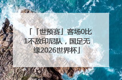 「世预赛」客场0比1不敌印尼队，国足无缘2026世界杯