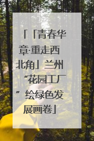 「青春华章·重走西北角」兰州“花园工厂”绘绿色发展画卷