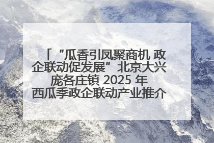 “瓜香引凤聚商机 政企联动促发展”北京大兴庞各庄镇 2025 年西瓜季政企联动产业推介活动圆满举行