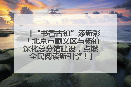 “书香古镇”添新彩！北京市顺义区与杨镇深化总分馆建设，点燃全民阅读新引擎！