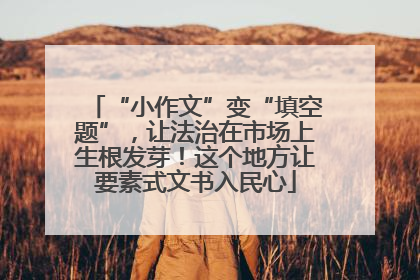 “小作文”变“填空题”，让法治在市场上生根发芽！这个地方让要素式文书入民心