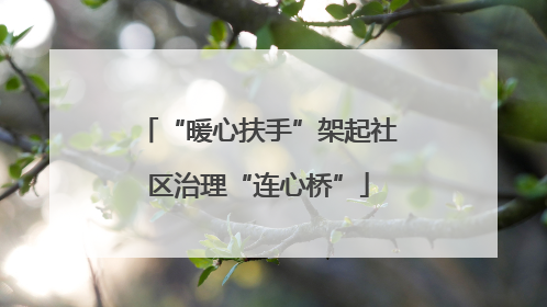 “暖心扶手”架起社区治理“连心桥”