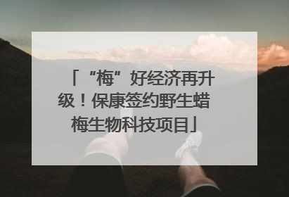“梅”好经济再升级！保康签约野生蜡梅生物科技项目