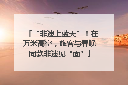 “非遗上蓝天”！在万米高空，旅客与春晚同款非遗见“面”