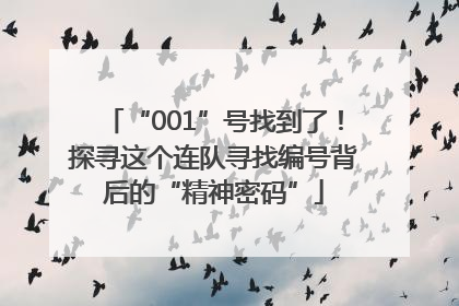 “001”号找到了！探寻这个连队寻找编号背后的“精神密码”
