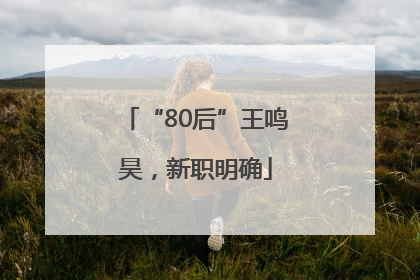 “80后”王鸣昊，新职明确