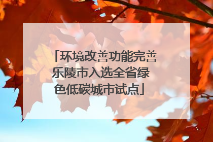环境改善功能完善 乐陵市入选全省绿色低碳城市试点