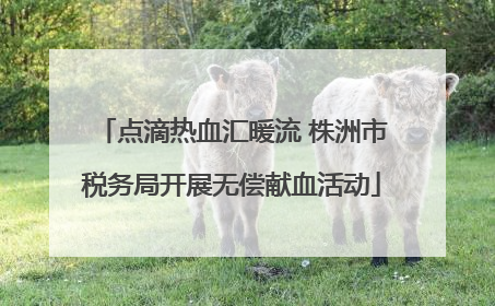点滴热血汇暖流 株洲市税务局开展无偿献血活动
