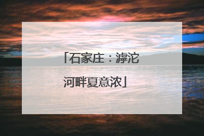 石家庄：滹沱河畔夏意浓