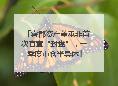 睿郡资产董承非首次官宣“封盘”，一季度重仓半导体