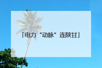 电力“动脉”连陕甘
