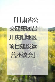 甘肃省公交建集团召开庆阳地区项目建设运营座谈会