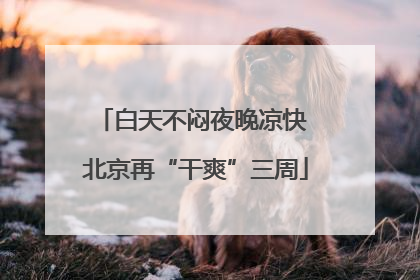 白天不闷夜晚凉快 北京再“干爽”三周