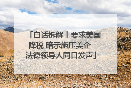白话拆解丨要求美国降税 暗示施压美企 法德领导人同日发声
