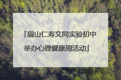 眉山仁寿文同实验初中举办心理健康周活动