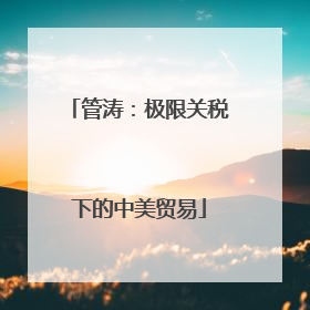 管涛：极限关税下的中美贸易