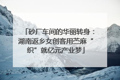 砂厂车间的华丽转身：湖南返乡女创客用苎麻“织”就亿元产业梦