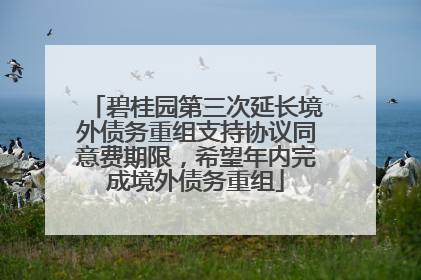 碧桂园第三次延长境外债务重组支持协议同意费期限，希望年内完成境外债务重组