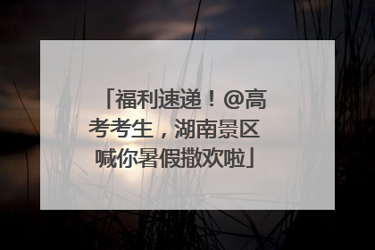 福利速递！@高考考生，湖南景区喊你暑假撒欢啦