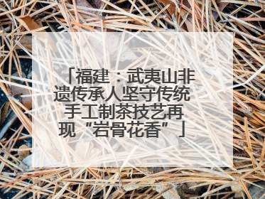 福建：武夷山非遗传承人坚守传统 手工制茶技艺再现“岩骨花香”