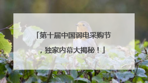 第十届中国弱电采购节，独家内幕大揭秘！