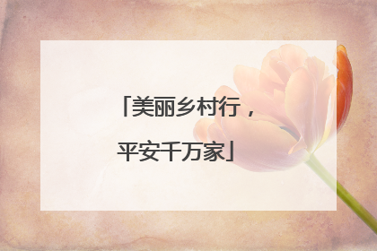 美丽乡村行，平安千万家