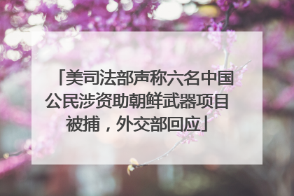 美司法部声称六名中国公民涉资助朝鲜武器项目被捕，外交部回应