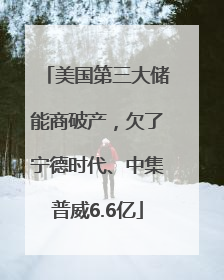 美国第三大储能商破产，欠了宁德时代、中集普威6.6亿