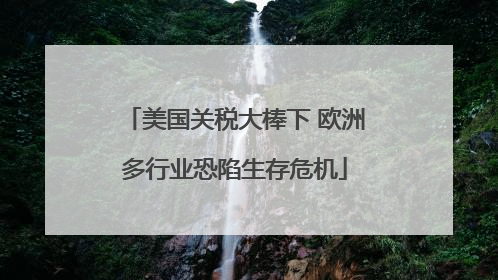 美国关税大棒下 欧洲多行业恐陷生存危机
