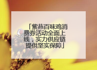 紫燕百味鸡消费券活动全面上线，实力供应链提供坚实保障