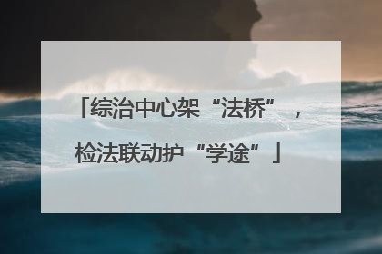 综治中心架“法桥”，检法联动护“学途”
