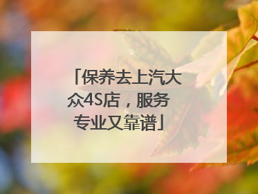 保养去上汽大众4S店，服务专业又靠谱