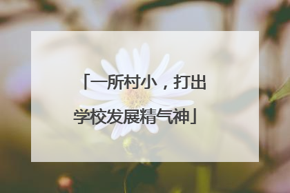 一所村小，打出学校发展精气神