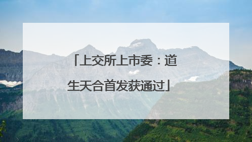 上交所上市委：道生天合首发获通过