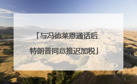 与冯德莱恩通话后 特朗普同意推迟加税