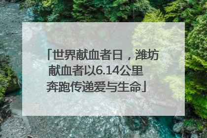 世界献血者日，潍坊献血者以6.14公里奔跑传递爱与生命