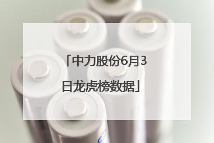 中力股份6月3日龙虎榜数据
