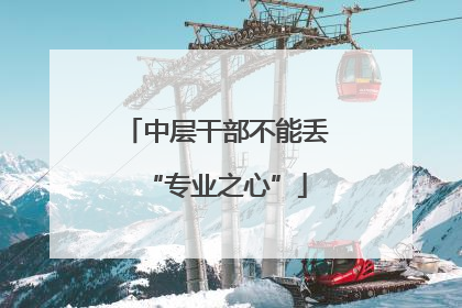 中层干部不能丢“专业之心”