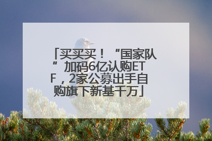 买买买！“国家队”加码6亿认购ETF，2家公募出手自购旗下新基千万