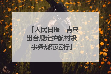 人民日报｜青岛出台规定护航村级事务规范运行