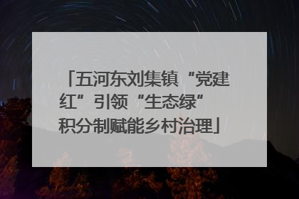 五河东刘集镇“党建红”引领“生态绿” 积分制赋能乡村治理