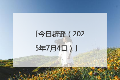 今日辟谣（2025年7月4日）