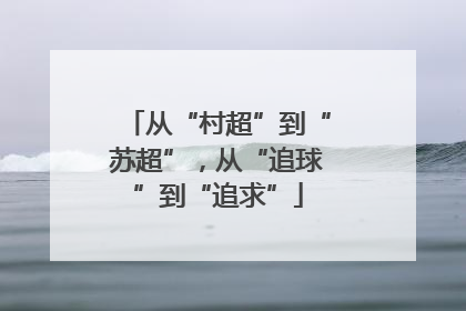 从“村超”到“苏超”，从“追球”到“追求”