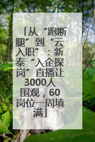 从“跑断腿”到“云入职”：新泰“入企探岗”直播让3000人围观，60岗位一周填满