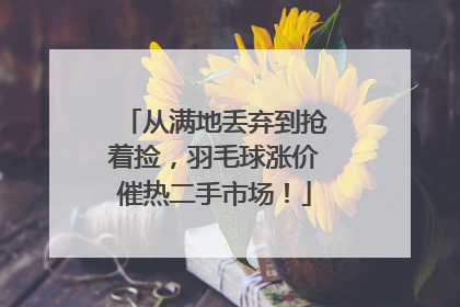 从满地丢弃到抢着捡，羽毛球涨价催热二手市场！