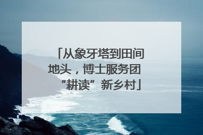 从象牙塔到田间地头，博士服务团“耕读”新乡村