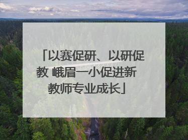 以赛促研、以研促教 峨眉一小促进新教师专业成长