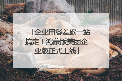 企业用餐差旅一站搞定！鸿蒙版美团企业版正式上线