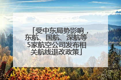 受中东局势影响，东航、国航、深航等5家航空公司发布相关航线退改政策