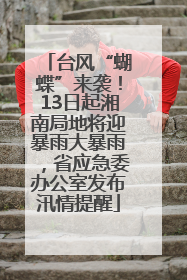 台风“蝴蝶”来袭！13日起湘南局地将迎暴雨大暴雨，省应急委办公室发布汛情提醒